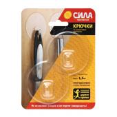 Крючки СИЛА на силикон. крепл. 6.8 O, ПРОЗРАЧН., до 1,5 кг, 2 шт.