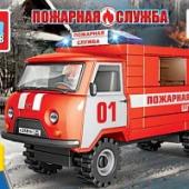 Конструктор uaz-3909 ПОЖАРНАЯ СЛУЖБА, 64дет. Город мастеров