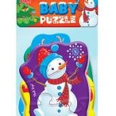 Мягкие пазлы Baby puzzle Новогодние приключения 4 картинки, 13 элементов