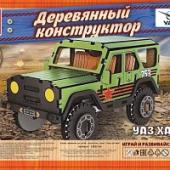 UAZ конструктор деревянный uaz HUNTER ВОЕННЫЙ, 51 деталь. Город мастеров