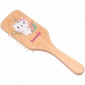 Расческа массажная детская "Baby brush" Kitty, цвет корич, 22*6,5см