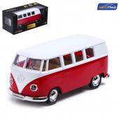 Машина металлическая volkswagen transporter t1, 1:32, открываются двери, инерция, цвет красный Автоград