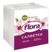 Салфетки бумажные однослойные Gratias/Flora, п/п, 100шт