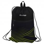 Мешок для обуви 1 отделение Berlingo Black and green geometry, 360*470 мм, карман на молнии, MS230201