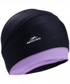 Шапочка для плавания Duplo Black/Lilac, полиамид, для длинных волос