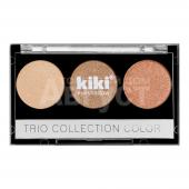 Тени для век Kiki Trio Collection Color палетка 3 оттенка, светло-бежевые,светло-коричневые,светло-бронзовые, тон 102