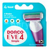 Кассеты сменные для бритья Dorco Eve 4 NEW c 4-мя лезвиями, женские, 4 шт