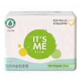 IT'S ME Прокладки женские гигиенические с крылышками / Slim Organic Cotton Pads Regular, 250 мм, 3 капли, 12 шт.