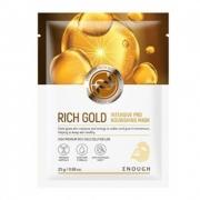 МАСКА ТКАНЕВАЯ ДЛЯ ЛИЦА С ЗОЛОТОМ PREMIUM RICH GOLD INTENSIVE PRO NOURISHING MASK, 25гр ENOUGH