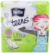 Прокладки впитывающие BELLA For Teens 10 шт Relax супертонкие с крылышками, толщина 2мм