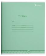 Тетрадь 12 листов, косая линия, ПАСТЕЛЬНО-ЗЕЛЕНАЯ мелованный картон, ВД-лак